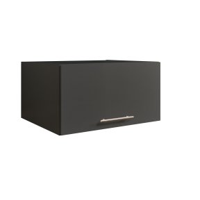 Interiax WASHWALL 'Mary' Wasmachine Bovenkast Antraciet - Met 1 openslaande deur- 38x50x67.5 cm