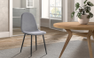 Interiax Chaise de salle à manger Lou Velours Gris miniature