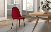 Interiax Chaise de salle à manger Lou Velours Bordeaux miniature