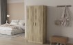Interiax Storage Cabinet - Wardrobe 'Aurora' – 2 Doors & 4 Shelves | Sonoma Oak | 148x72x36 cm thumbnail