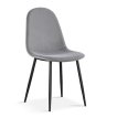 Interiax Chaise de salle à manger Lou Velours Gris miniature