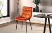 Interiax Chaise de salle à manger Lucy Velours Orange miniature