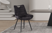 Interiax Chaise de salle à manger Alix Velours Gris miniature