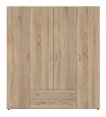 Interiax Wardrobe 'Saar' – 4 Doors, 2 Drawers, 2 Hangers & 4 Shelves | Sonoma Oak | 177x160x52 cm thumbnail