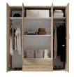 Interiax Wardrobe 'Saar' – 4 Doors, 2 Drawers, 2 Hangers & 4 Shelves | Sonoma Oak | 177x160x52 cm thumbnail