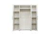 Interiax Armoire 'Mila' - 4 portes, 1 cintre et 6 étagères | Blanc | 183x160x52 cm miniature