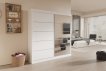 Interiax Wardrobe 'Mila' – White Sliding-door Wardrobe With 1 Hanger, 4 Shelves & Mirror | 197.5x182.5x52.5 cm thumbnail