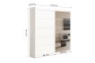 Interiax Wardrobe 'Mila' – White Sliding-door Wardrobe With 1 Hanger, 4 Shelves & Mirror | 197.5x182.5x52.5 cm thumbnail
