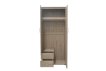 Interiax Kledingkast 'Lena' – 2 Deuren, 2 Lades, 1 Hanger, Spiegel & 1 Legplank | Sonoma Eik | 185x80x52cm miniatuur