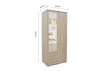 Interiax Kledingkast 'Lena' – 2 Deuren, 2 Lades, 1 Hanger, Spiegel & 1 Legplank | Sonoma Eik | 185x80x52cm miniatuur