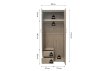 Interiax Kledingkast 'Lena' – 2 Deuren, 2 Lades, 1 Hanger, Spiegel & 1 Legplank | Sonoma Eik | 185x80x52cm miniatuur