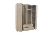 Interiax Kledingkast 'Lena' – 4 Deuren, 2 Lades, 1 Hanger, 2 Spiegels & 7 Legplanken | Sonoma Eik | 185x160x52cm miniatuur