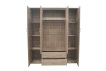 Interiax Kledingkast 'Lena' – 4 Deuren, 2 Lades, 1 Hanger, 2 Spiegels & 7 Legplanken | Sonoma Eik | 185x160x52cm miniatuur