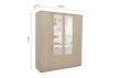 Interiax Kledingkast 'Lena' – 4 Deuren, 2 Lades, 1 Hanger, 2 Spiegels & 7 Legplanken | Sonoma Eik | 185x160x52cm miniatuur