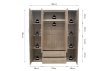 Interiax Kledingkast 'Lena' – 4 Deuren, 2 Lades, 1 Hanger, 2 Spiegels & 7 Legplanken | Sonoma Eik | 185x160x52cm miniatuur