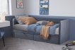 Interiax Liam Bed - Grijs Stof - 90x200cm - 2 schuiven miniatuur