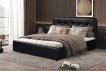 Interiax Lit Morris - Noir PU Cuir - 160x200 cm - Inclus Coffre de Rangement miniature