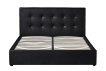 Interiax Lit Morris - Noir PU Cuir - 160x200 cm - Inclus Coffre de Rangement miniature