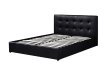 Interiax Lit Morris - Noir PU Cuir - 160x200 cm - Inclus Coffre de Rangement miniature