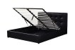 Interiax Lit Morris - Noir PU Cuir - 160x200 cm - Inclus Coffre de Rangement miniature