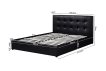 Interiax Lit Morris - Noir PU Cuir - 160x200 cm - Inclus Coffre de Rangement miniature