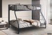 Interiax Trio Stapelbed - Metaal Donkergrijs - 140/90x200 cm - Inclusief Lattenbodems miniatuur