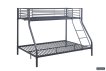 Interiax Trio Stapelbed - Metaal Donkergrijs - 140/90x200 cm - Inclusief Lattenbodems miniatuur