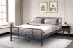 Interiax Lucas Bed - Metal Dark Grey - 140x200 cm - Including Slatted Base thumbnail