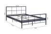 Interiax Lucas Bed - Metal Dark Grey - 140x200 cm - Including Slatted Base thumbnail