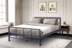 Interiax Lit Lucas - Métal Gris Foncé - 160x200 cm - Inclus Sommier à Lattes miniature