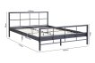 Interiax Lit Lucas - Métal Gris Foncé - 160x200 cm - Inclus Sommier à Lattes miniature