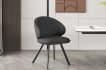 Interiax Chaise de salle à manger Elle Tissu Gris Dossier PU Gris miniature