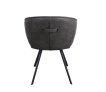 Interiax Chaise de salle à manger Elle Tissu Gris Dossier PU Gris miniature