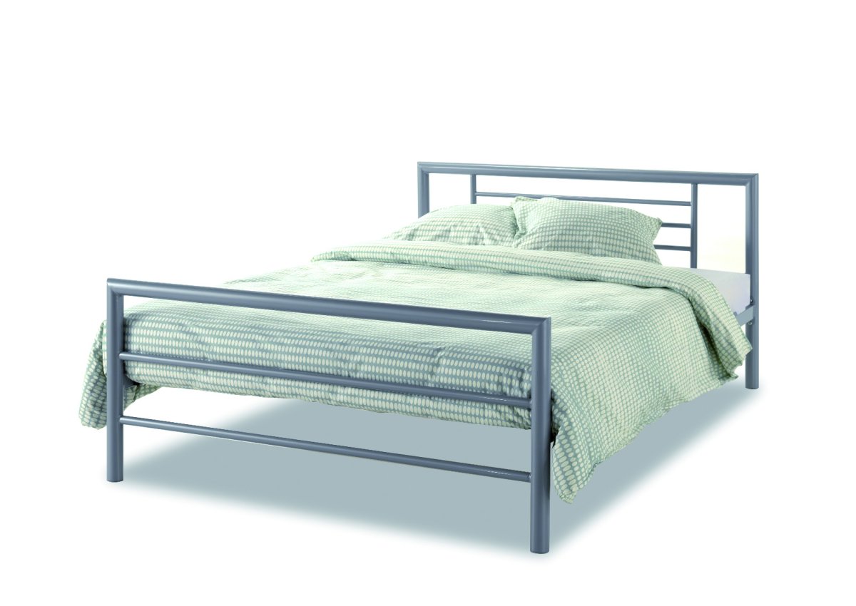 Bed 'Sandro' Grijs 140x200 Met Lattenbodem